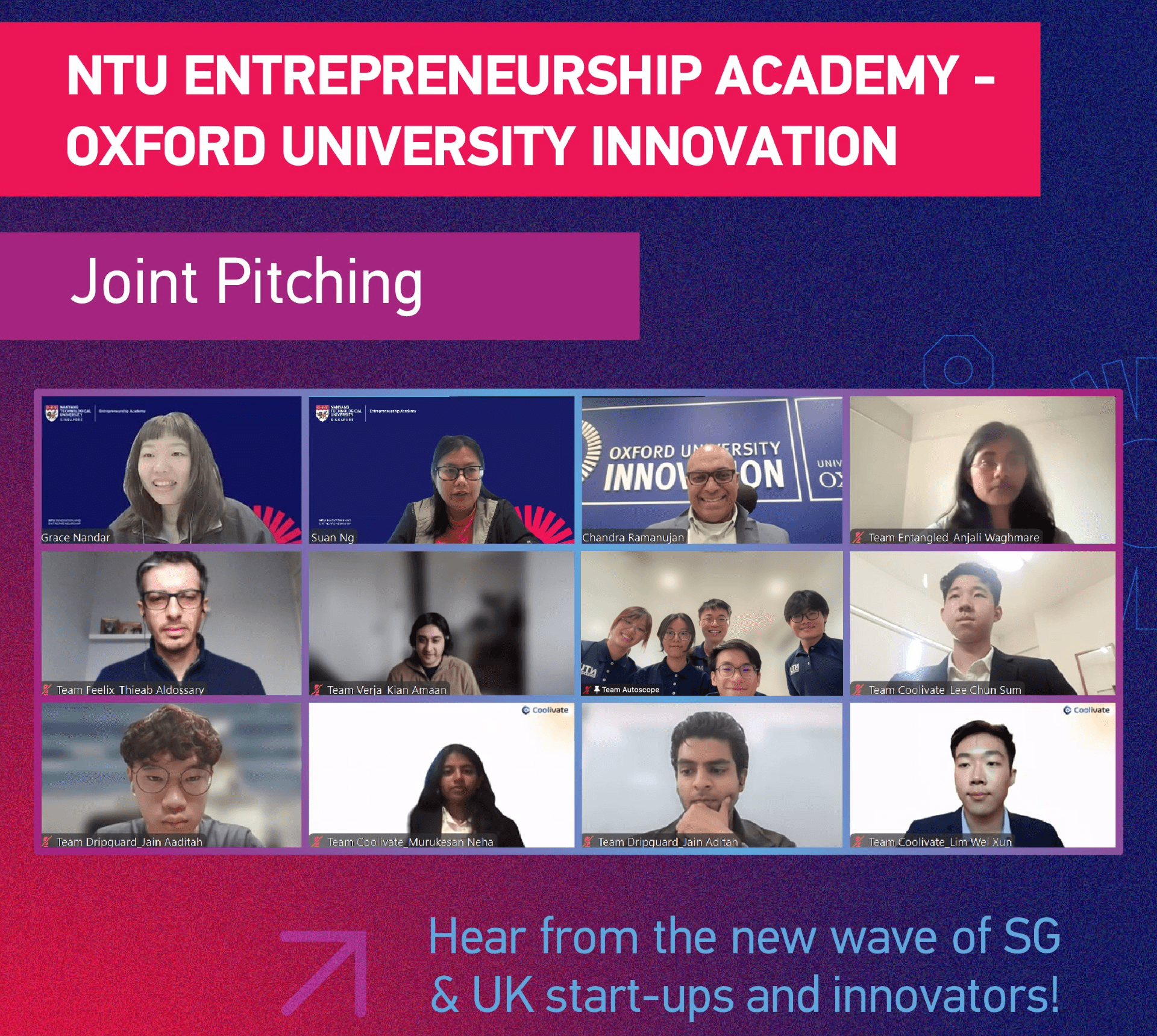 NTU Entrepreneur Zoom meeting screenshot